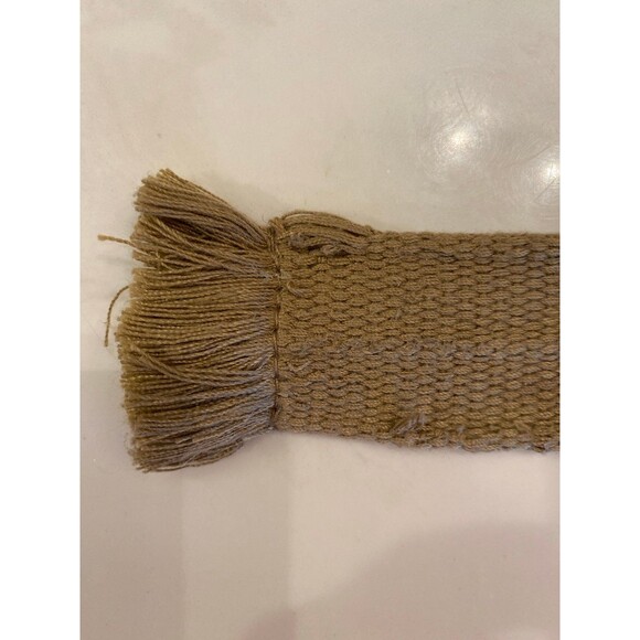 Belt Men’s Woven ? Cotton Dark Tan Distressed  D Ring Adjustable Casual Look - Picture 7 of 10